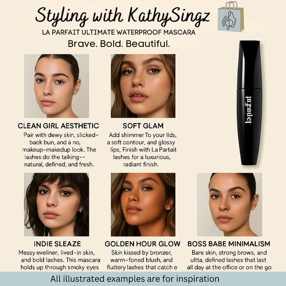 La Parfait Ultimate Waterproof Mascara Full Size Smudge Proof Longwearing - Picture 4 of 7